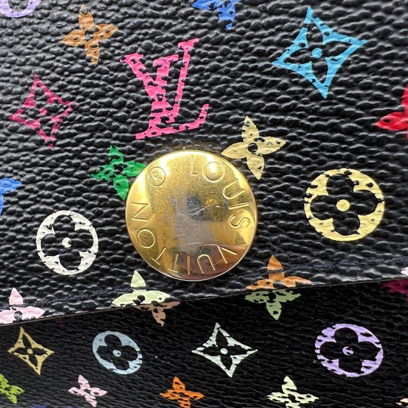Louis Vuitton Takashi Murakami Black Multicolor Sarah Long Wallet Authentic 2007 - Picture 5 of 17